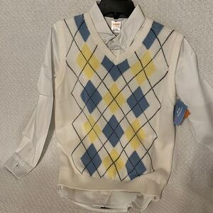 Gymboree boys vest and Gymboree boys white shirt